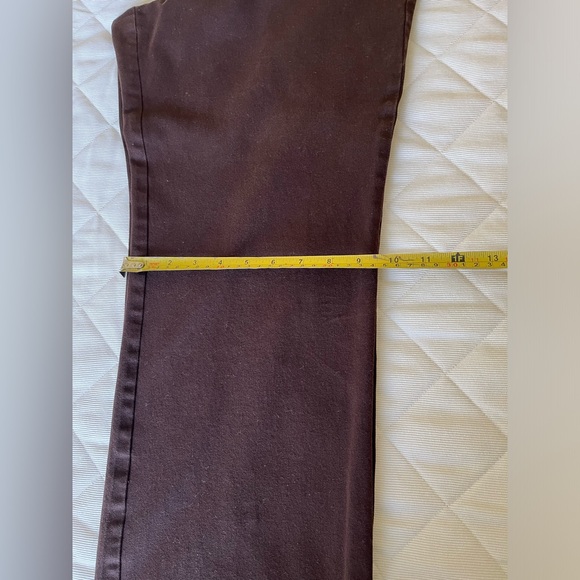 Ralph Lauren dark brown cotton pants jean style straight legs high waist US 14 - Picture 13 of 14